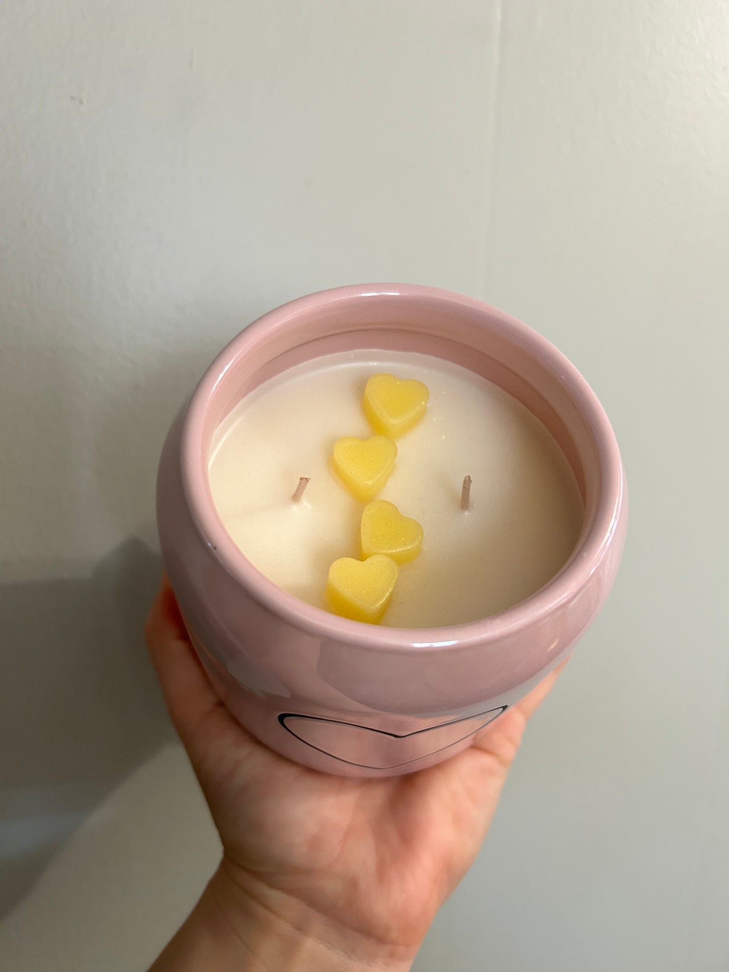 Pink pot candle