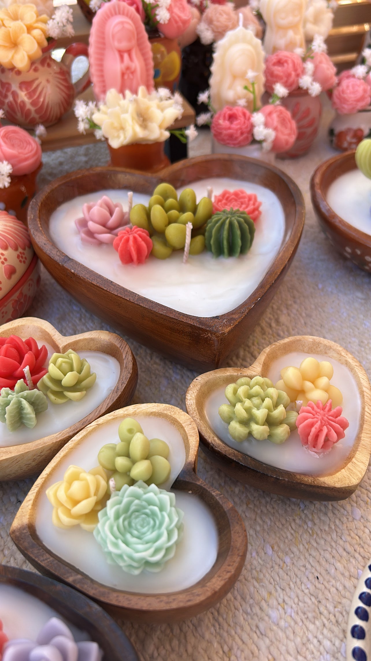Small wooden hearts