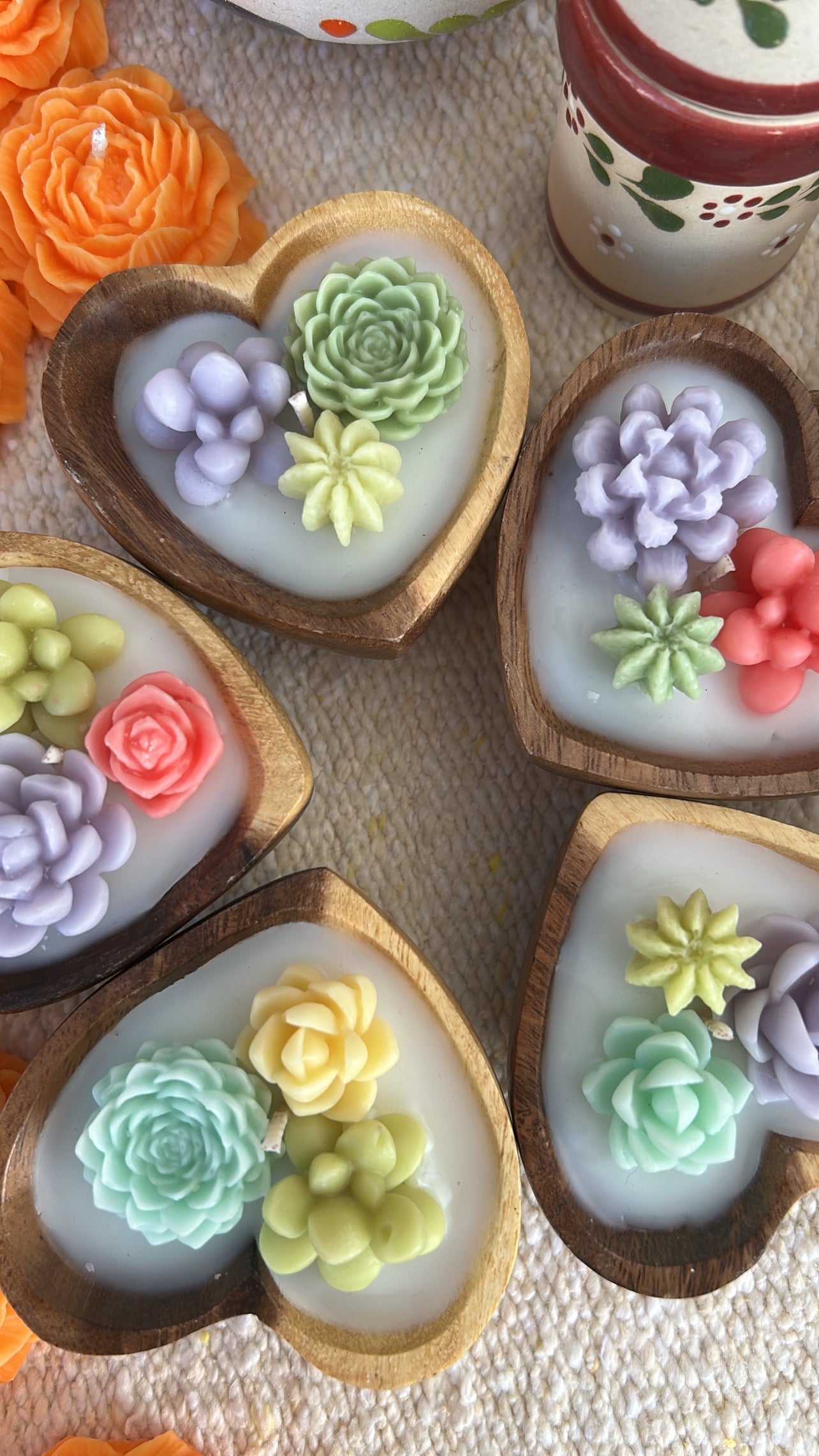 Small wooden hearts
